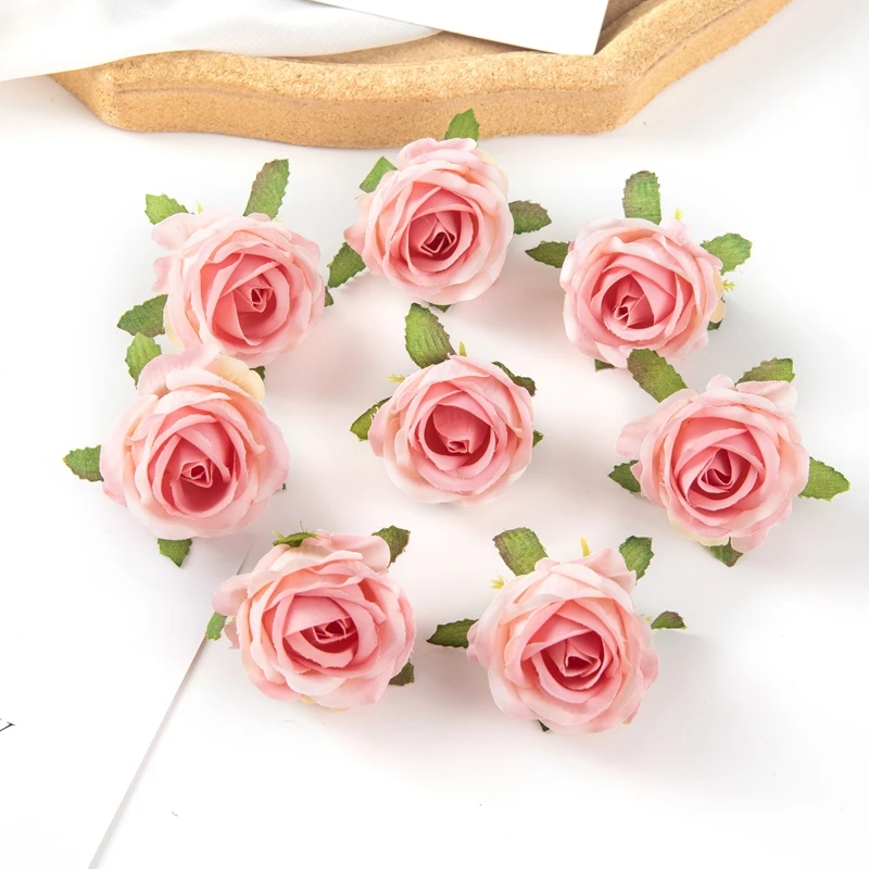 100PCS Künstliche Blumen Diy Candy Box Kuchen Wohnkultur Weihnachten Dekorative Kränze Hochzeit Party Garten Rosen Bogen Seide Gefälschte