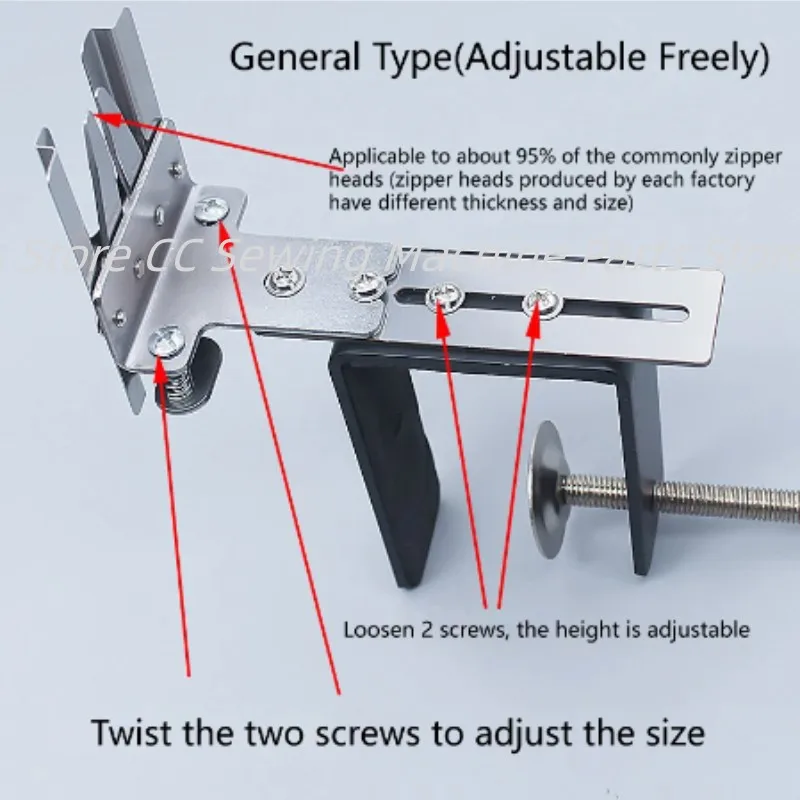 Sewing Zipper Installation Tool 3# 4# 5# 8# 10# Non-Lock Manual Install Zipper Tool Clamp Head Slider Wrench Spanner Lever