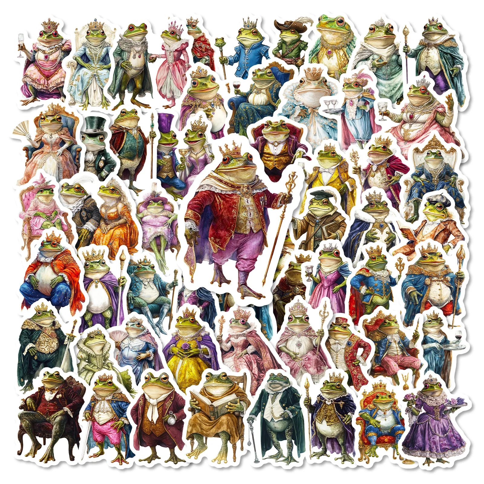 56PCS Fantasy Frog Aristocrat Stickers Kids Reward Stationery Decals DIY Fun Notebook Fridge Suitcase Waterproof Sticker