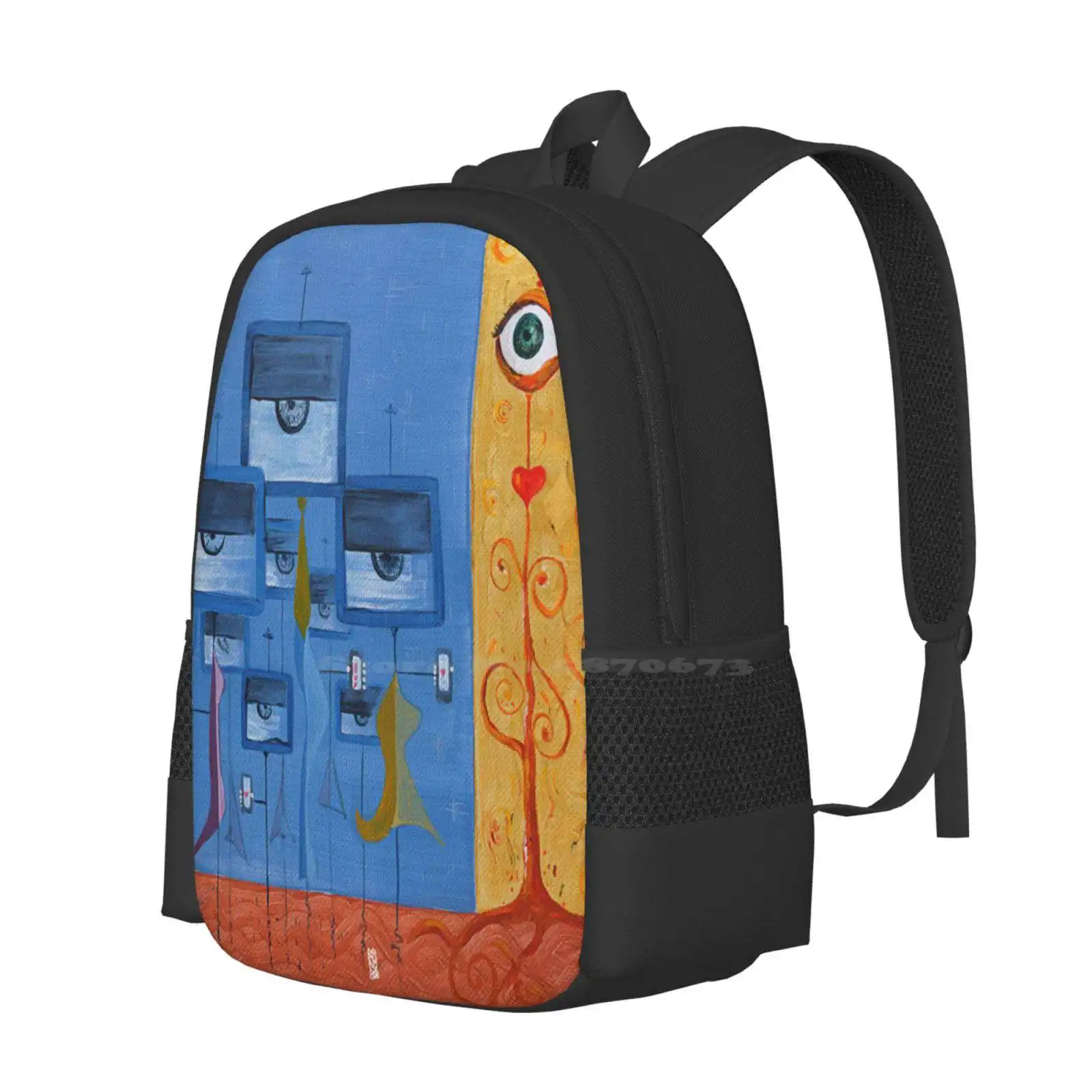 Mochilas de hipnosis para adolescentes y niñas, bolsos de viaje para la escuela, árbol de hipnosis convencional, rechazo de raíces, Rage cuadrado