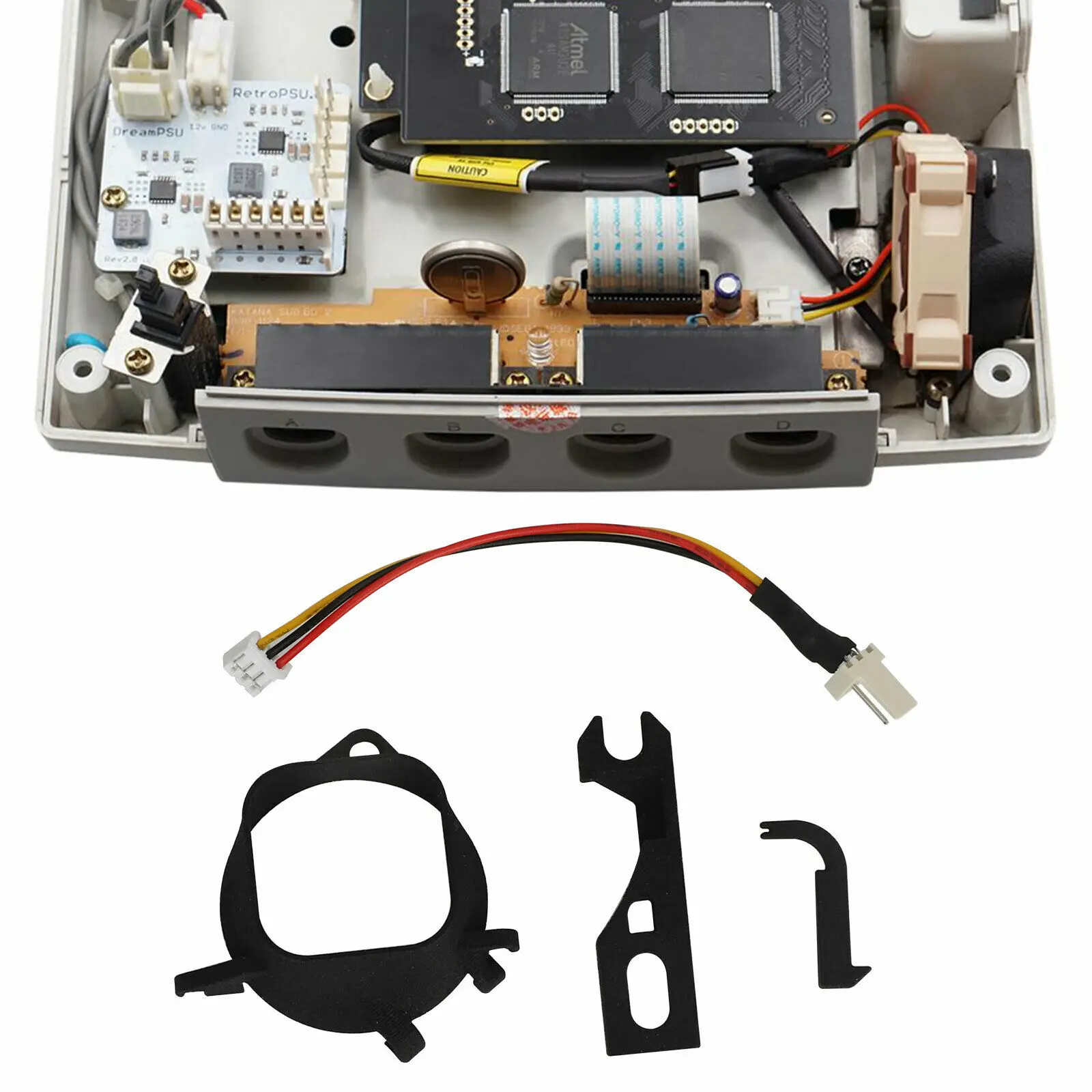 Kit de montaje de impresión 3D para consola Sega Dreamcast, accesorio de refrigeración sin escobillas, adaptador de montaje de radiador, compatible con ventilador Noctua NF-A4x10 5V