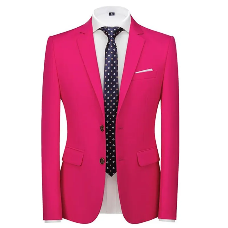 Jaqueta de terno formal de cor sólida masculina, blazer smoking, casacos slim fit, apto para casamento, festa de formatura, 21 cores disponíveis, 25422891, Novo