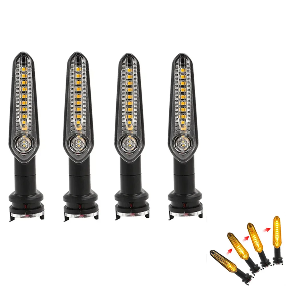 Motorfiets Led Richtingaanwijzer Licht Stromend Water Amber Voor Achter Knipperlicht Voor Yamaha Mt07 Mt03 Mt09 Tracer Xsr 700