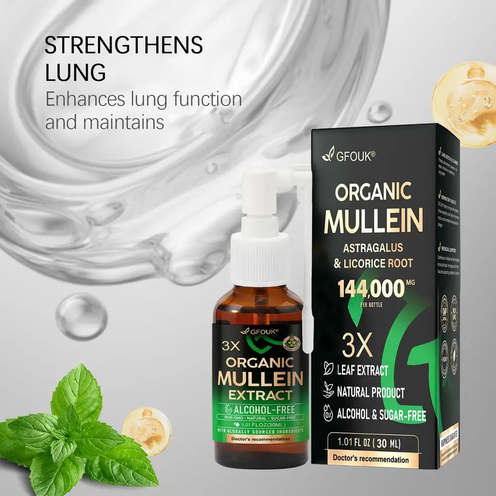 

Органический спрей для очищения легких с экстрактом коровяка, натуральных трав, астрагала и корня солодки для ежедневного ухода за дыхательными путями