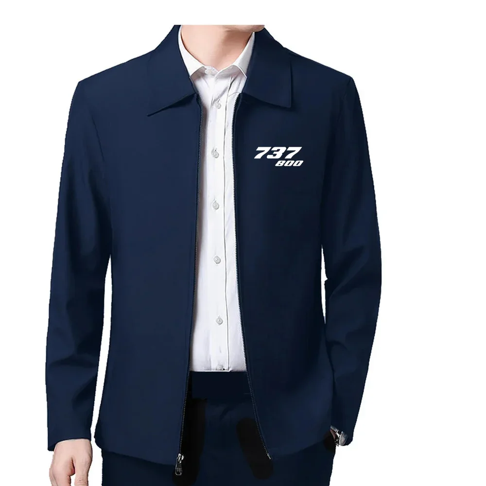 ربيع الخريف عادية فضفاض 737-800 الطيران الطيار الطائرات جاكيتات معطف الوجه طوق سستة جاكيتات للرجال #2