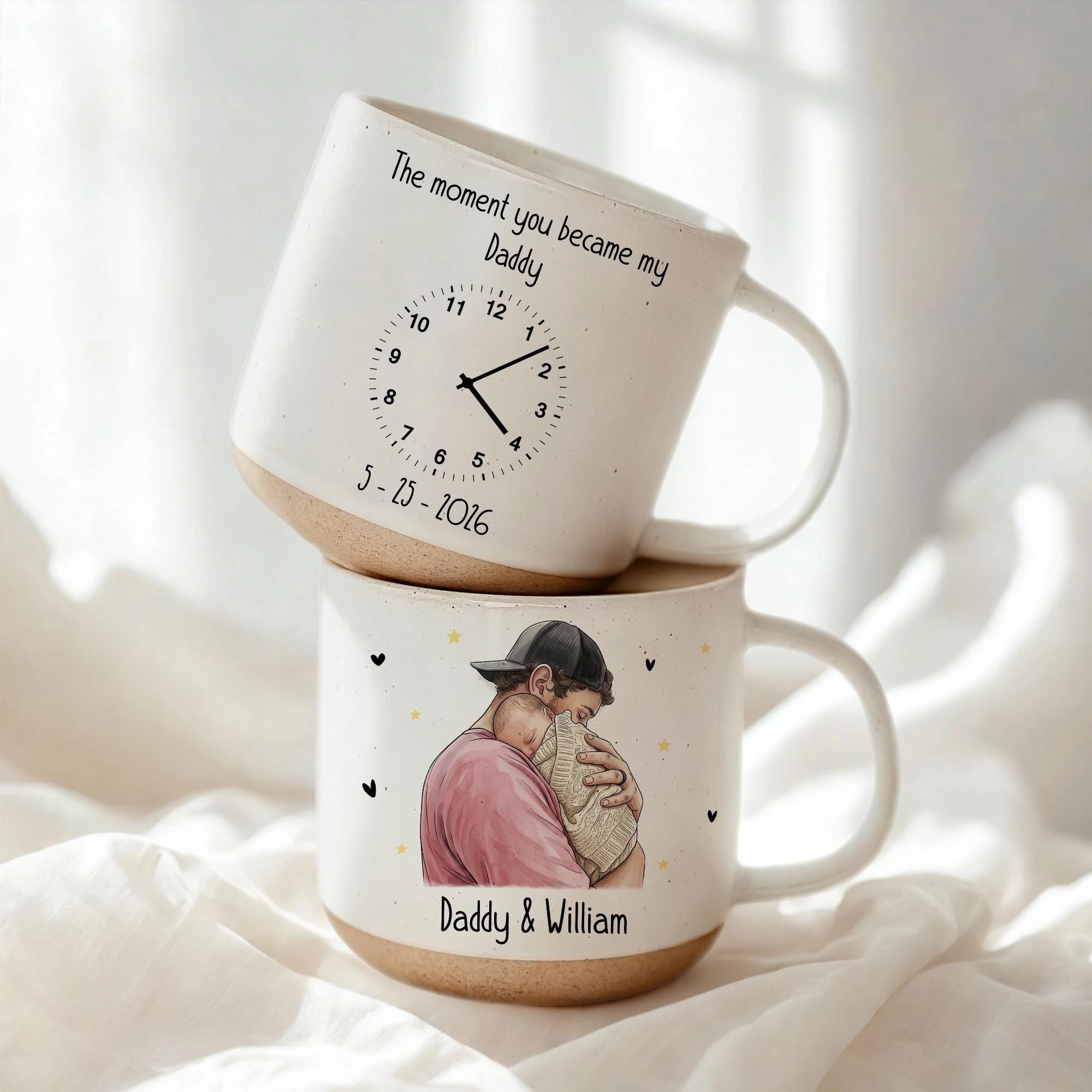 Taza Personalizada con Foto de Bebé Recién Nacido, El Momento en que Te Volviste Papá, Regalo para Primer Papá, Regalo para el Día del Padre, Regalo para Papá y Mamá Primerizos