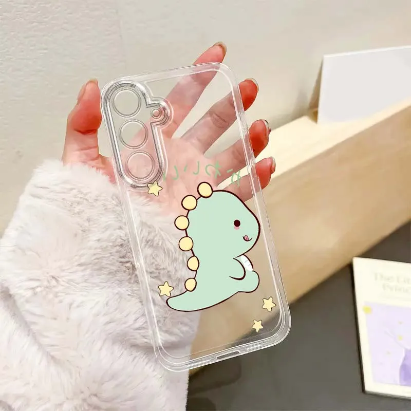 

Dinosaur-Black Angel For Samsung Galaxy S25 S24 S23 S22 S21 S20 S10 Lite Plus FE Edge TPU 5G Transparent Phone Case