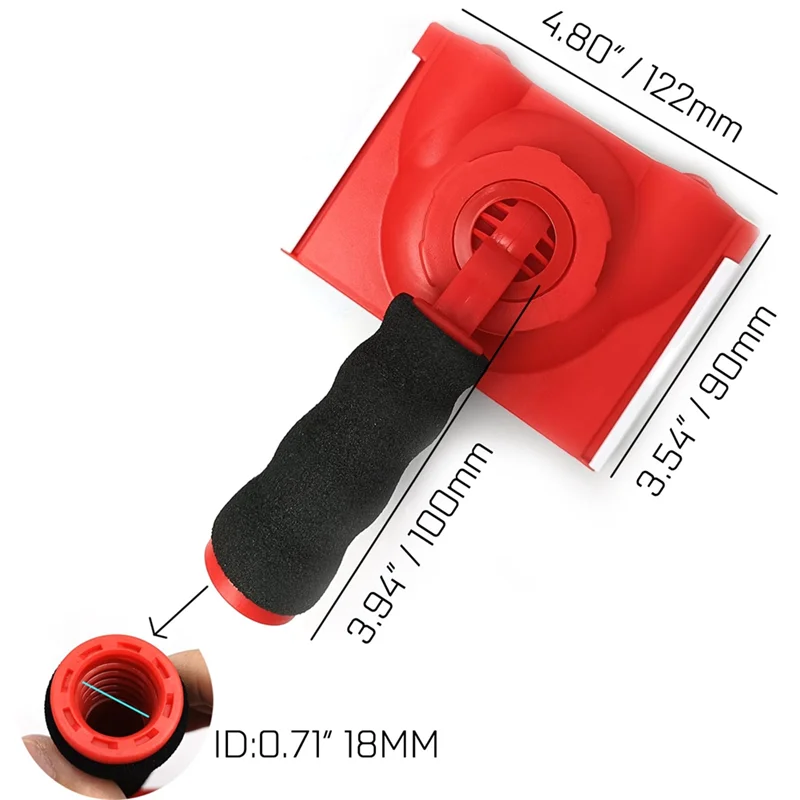 ABKJ-Rotatable Handle Paint Edger 4 Replacement Pads Refills, Easy Quick Paint Edger Tool For Walls Corner Painting Durable