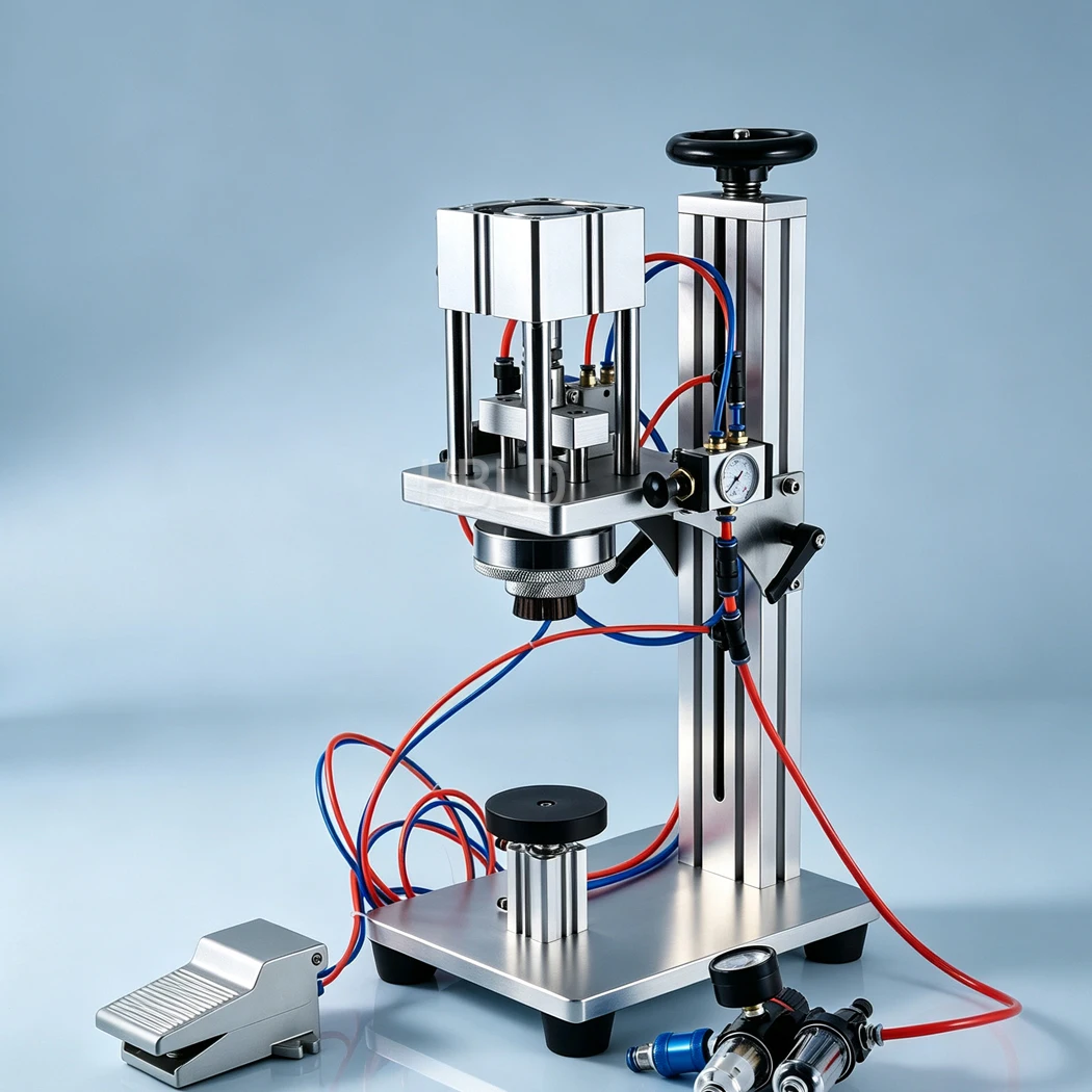Cosmetic Vial Sealer Pneumatic Perfume Spray Bottle Capping Machine for Small Cosmetic Business Packing Work