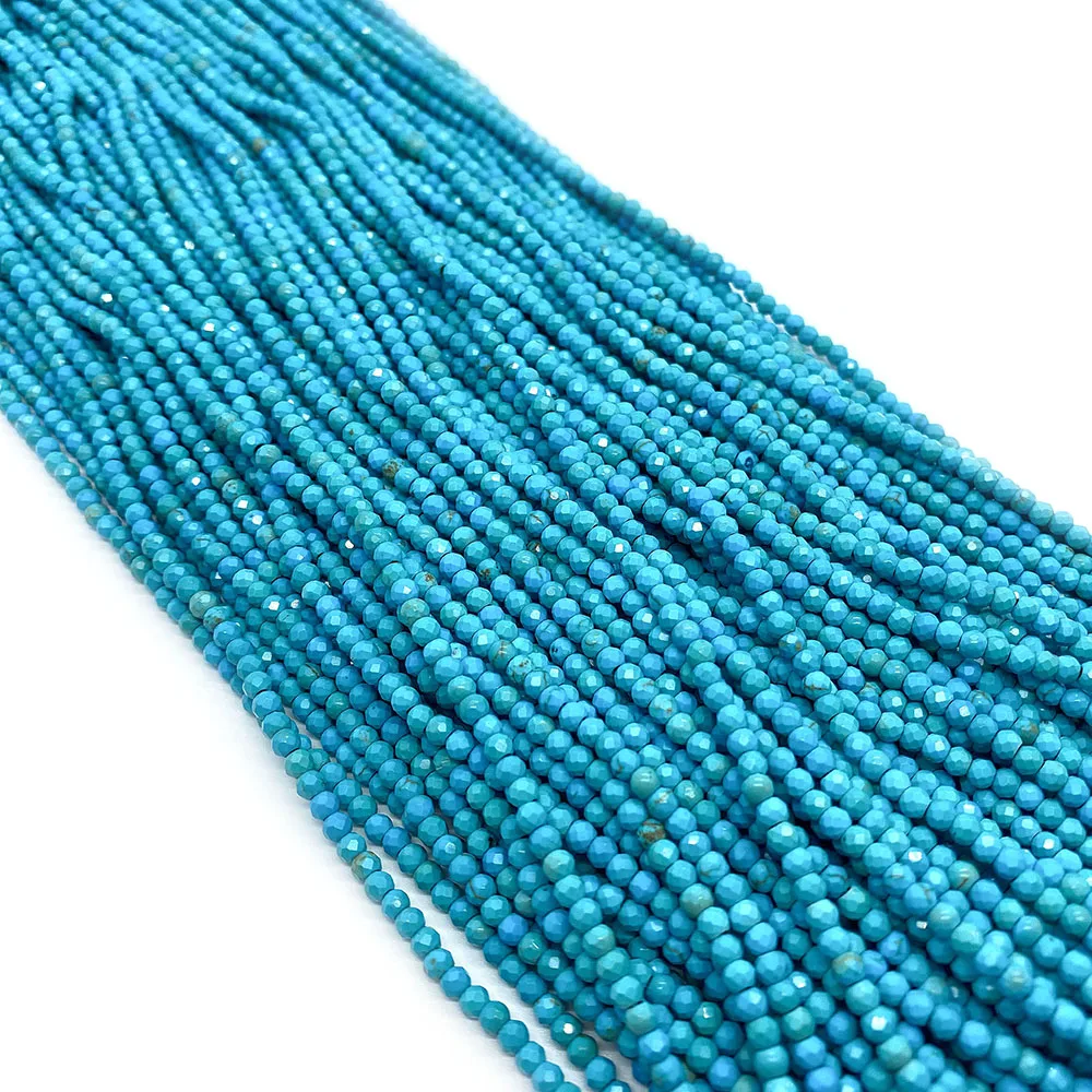 

Synthetic Blue Pine Stone Faceted Beads 2/3/4mm Loose Beads for Jewelry Making DIY Earring Necklace Bracelet Turquoise Accessory