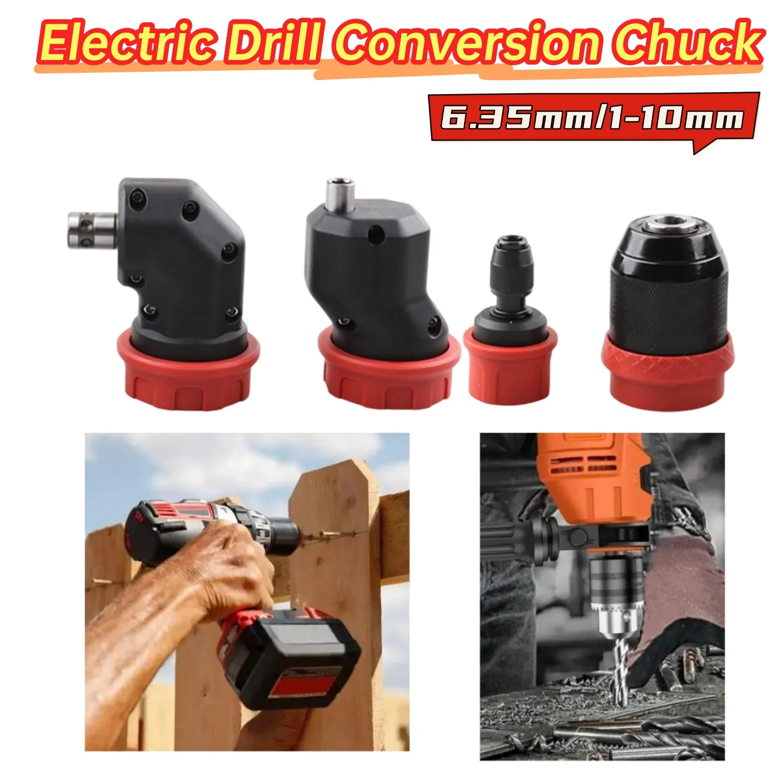 หัวจับสว่านแบบชาร์จไฟแบบไร้แปรงพร้อมระบบปลดเร็วสำหรับดอกสว่านหกเหลี่ยมขนาด 6 35 มม. ออกแบบมาเพื่อใช้งานร่วมกับสว่านไฟฟ้าหลากหลายรุ่น