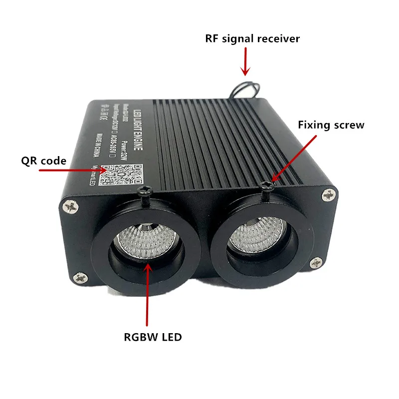 Plafonnier LED à Double tête en Fiber optique avec câble de commande RF, effet étoilé, RGBW WAPP, 32W, nouveauté