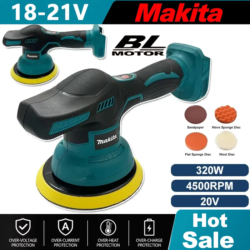 Makita Wireless Repairing  Buffing Cordless Car Polisher Machine 8 Gears Electric Waxing  Polisher 18V-20V