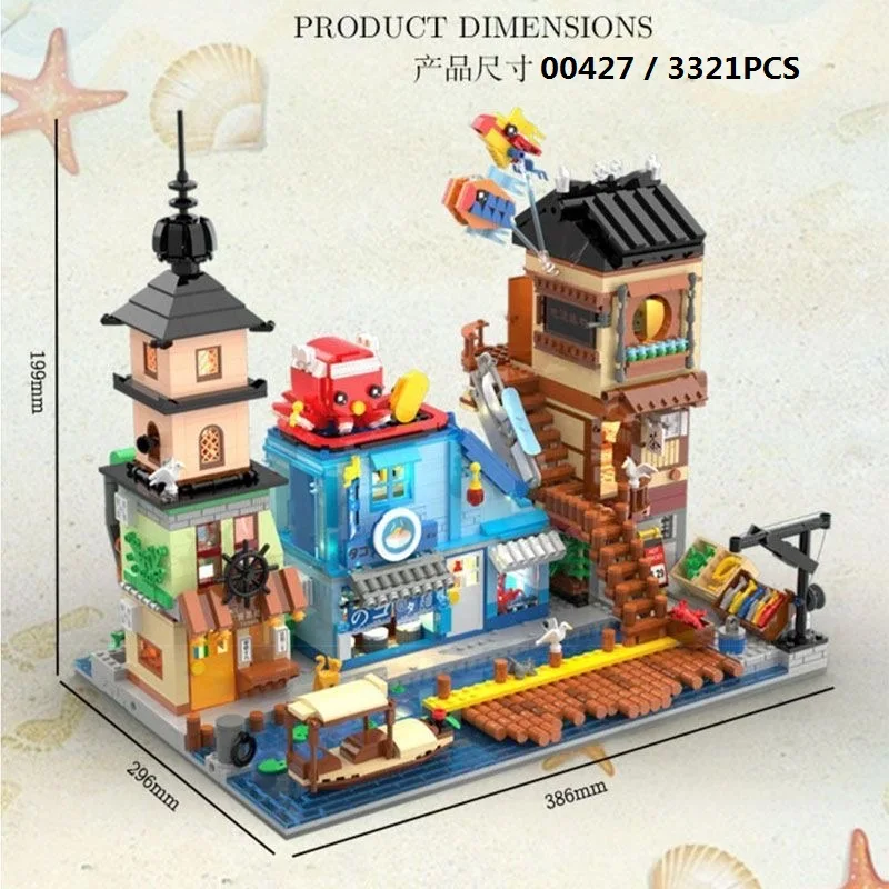 صياد رصيف ZHEGAO كتل ضوء منزل قوالب بناء المقصورة juguetes لتقوم بها بنفسك لعب لفتاة هدية الكبار هدية السنة الجديدة #4