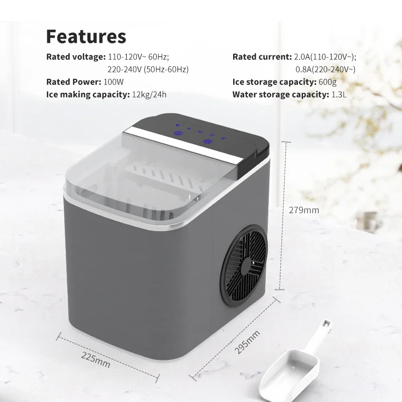 Commercial Home Automatic Smart Countertop Ice Making Machine Small Mini Portable Ice Cube Maker Machine