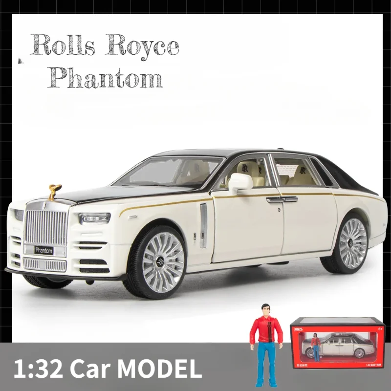 1/32 Octavia Rolls Royce Phantom Alloy Car Model Return Sound And Light Toy Car With Open And Close Shock Absorber Function Box