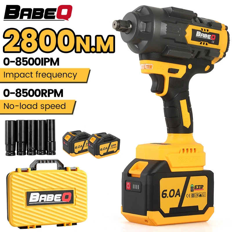 

2800N.M Brushless Electric Impact Wrench 1/2 Inch Cordless Heavy Duty Wrench Screwdriver Power Tool For Makita 18V Battery Pins