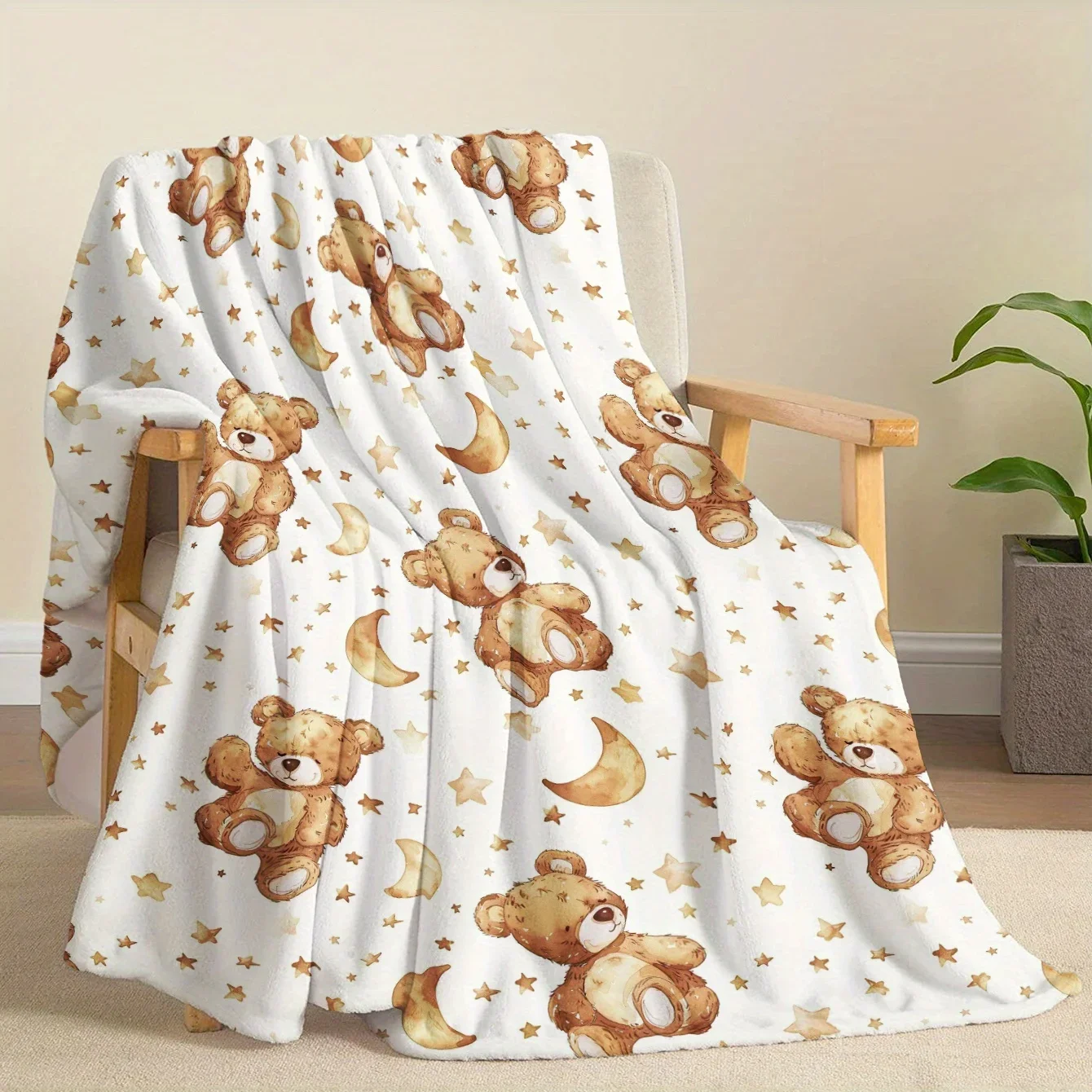 Bear Themed Throw Blanket Ideal Baby Gift for Anniversaries Christmas  Thanksgiving Cozy Bedroom Accessory