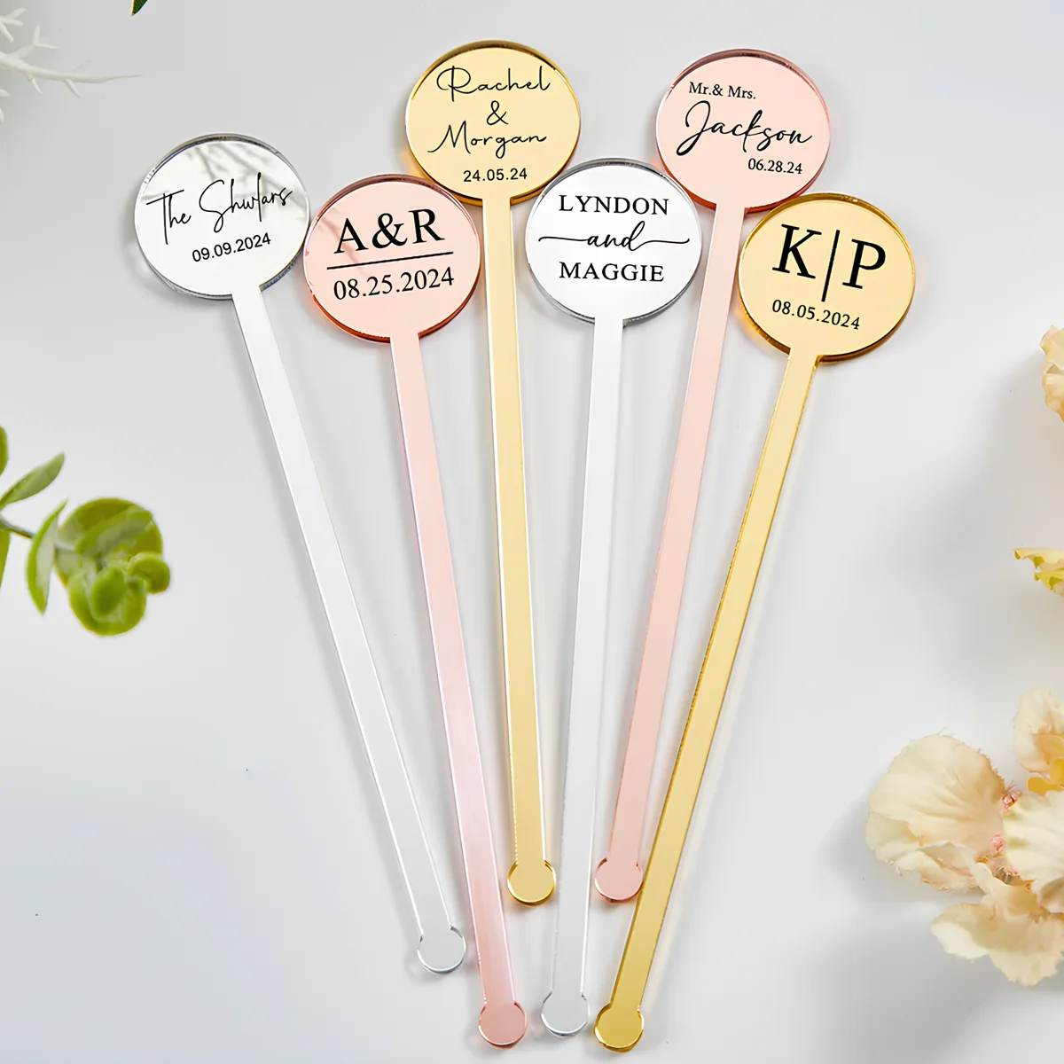 

10pcs Personalized Wedding Drink Stirrers, Custom Drink Stirrer, Custom Acrylic Drink Stirrers, Cocktail Drink Stirrers