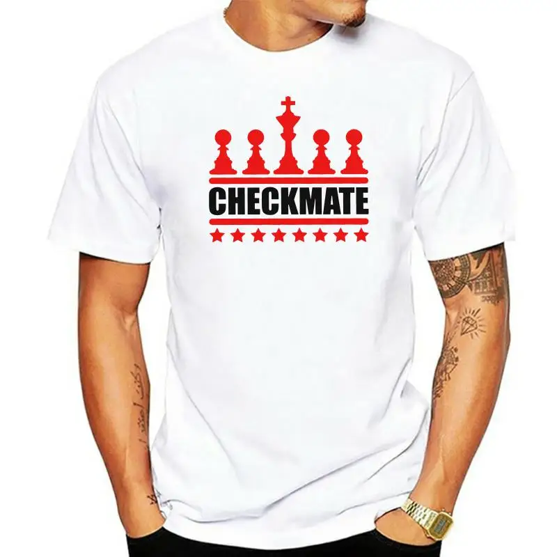 

Cool International Chess Checkmate T-Shirt Men's Custom Printing Short Sleeves Soft Cotton Crew Neck Shirt