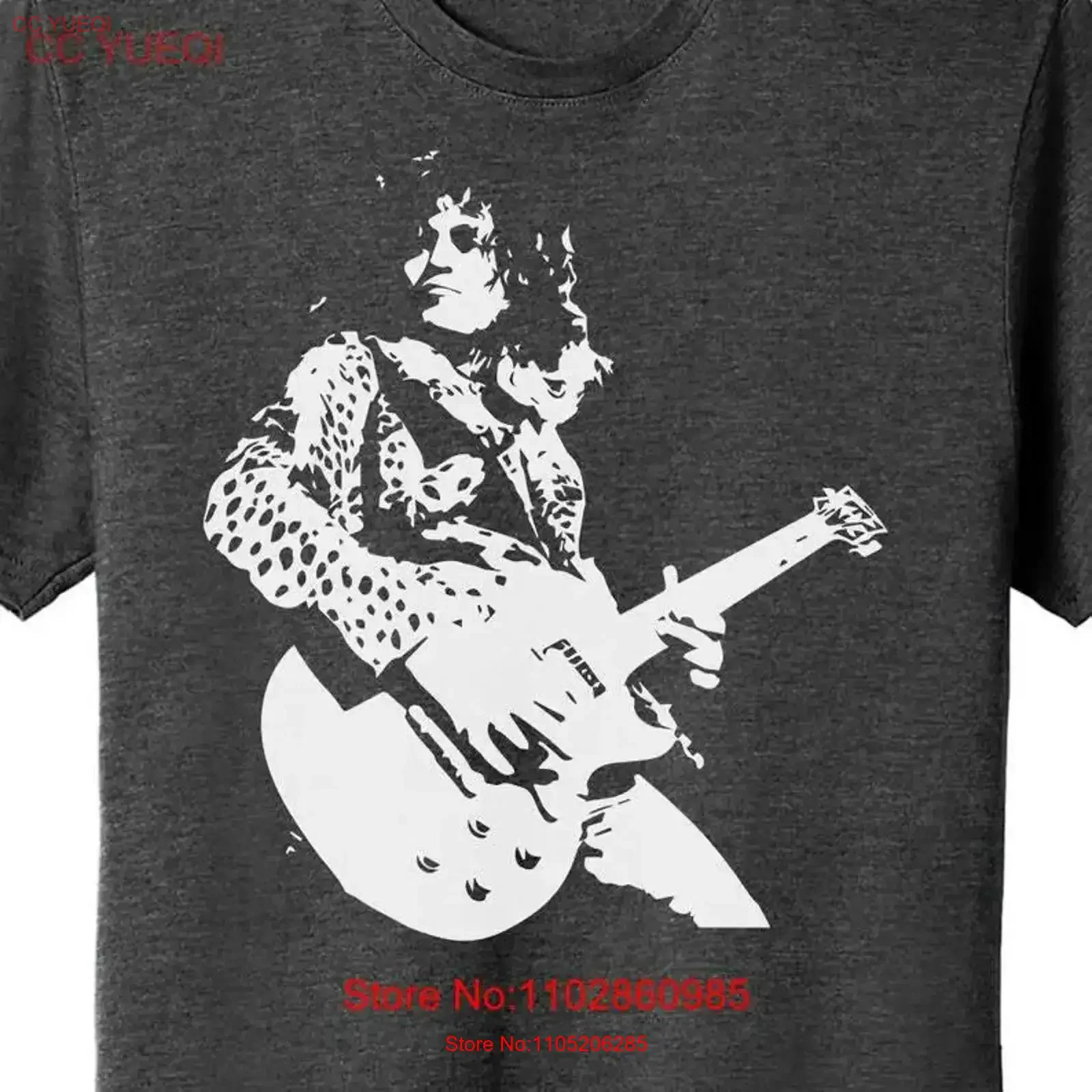 Marc Bolan T Rex Band shirt rock heather grey color TE1392 vintage Washed Top For Everyday Wear Comfortable Stylish graphic