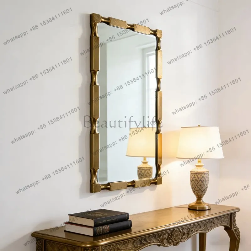 French retro toilet bathroom mirror decorative mirror wall hanging above fireplace