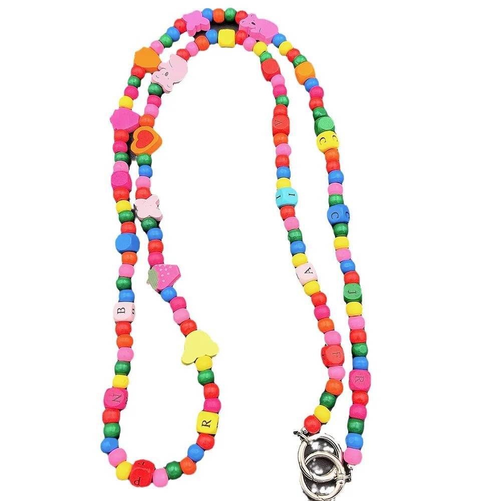 

Fun Anti-phone Beaded Building Blocks Dopamine Koala Diagonal Bag Chain Long Universal Hanging Chain Trendy Insert Piece Ins