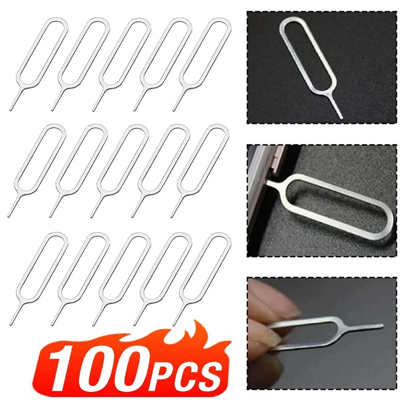 1/10/50/100 Pcs Universal SIM Card Tray Opener Eject Needle Remover For iPhone Xiaomi Huawei Android Replacement Repair Supplies