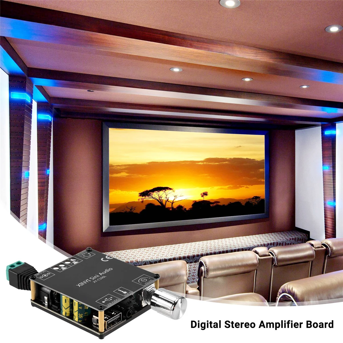 XY-C100L HIFI 100WX2 Bluetooth 5.0 High Power Digital Stereo Amplifier Board AUX USB AMP Amplificador Home Theater