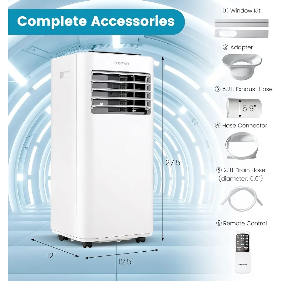 مكيف هواء محمول 8000 وحدة حرارية بريطانية 3 في 1 مع مروحة تبريد ووظائف مزيل الرطوبة لغرفة النوم والمكتب واستخدام النوم #2