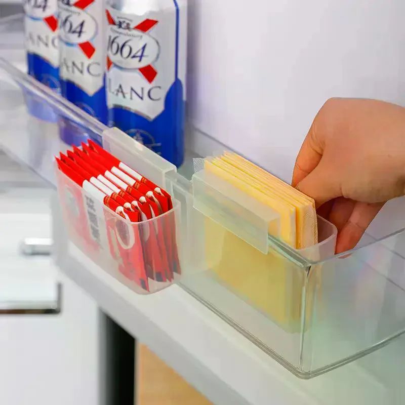Sliced Cheese Holder For Fridge, Refrigerator Side Door Organizer, Hanging Storage For Kitchen, Storing Seasoning Box 1Pcs