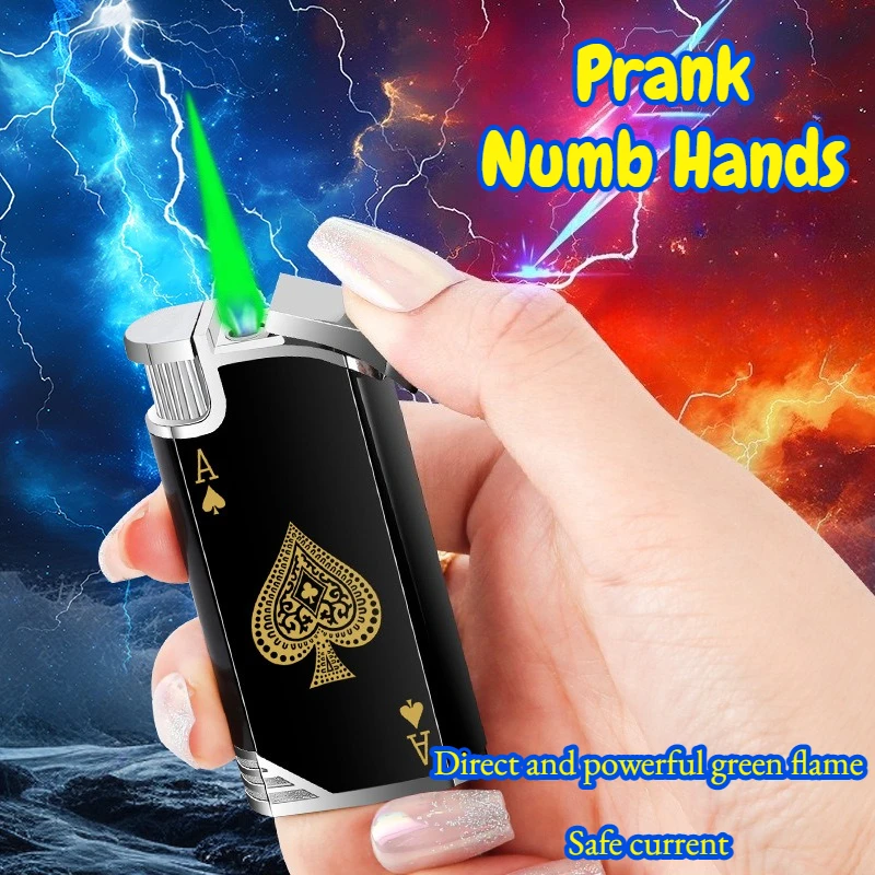 Electric Prank Lighter, Windproof Inflatable Jet Lighter, Funny Shock Gag Gift for Friends' Stress Relief & Entertainment