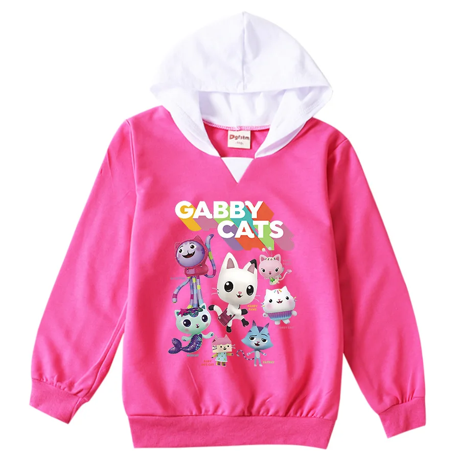 Gabby Doolhouse Clothes Baby Girls Cartoon CATS-TASTIC Hoodie Kids Gabbys Chat Sweaters Teenager Boys Casual Sweatshirts Jumper