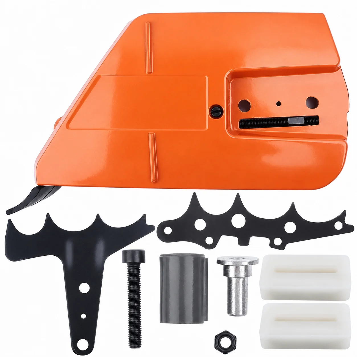 Chain Clutch Cover Bumper Spike Strip Catcher Kit + Intake Clamp Replaces 537033501 503719701 For Husqvarna 362 365 371 372