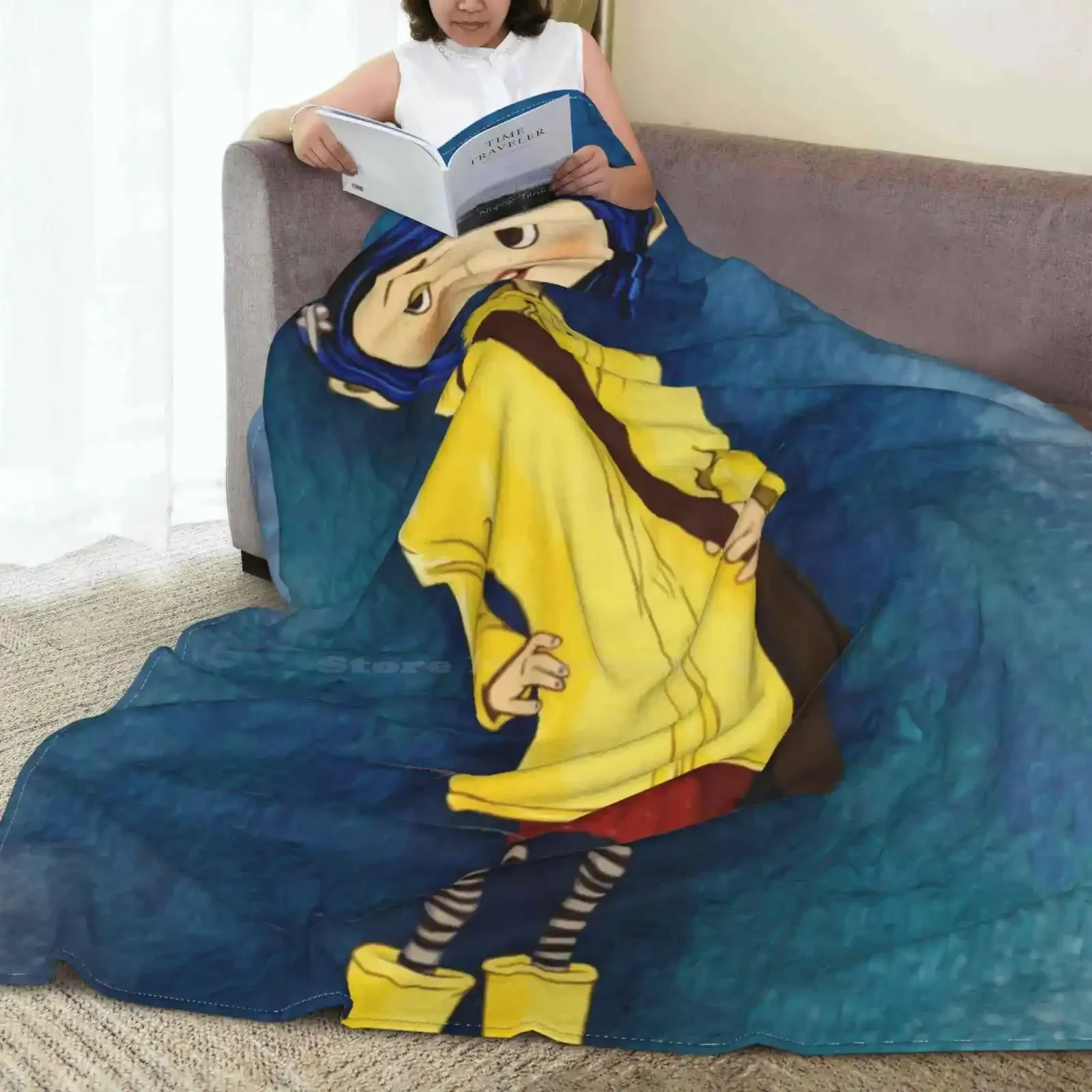 Coraline Top Quality Comfortable Bed Sofa Soft Blanket Coraline Artwork Coraline Character Kids Room Halloween Cute Coraline