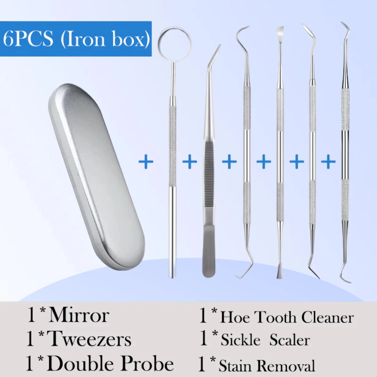 

Dentist Tartar Scraper Scaler Sickle Shape Dental Equipment Calculus Plaque Remover Teeth Cleaning Set Dental Hygiene Tool
