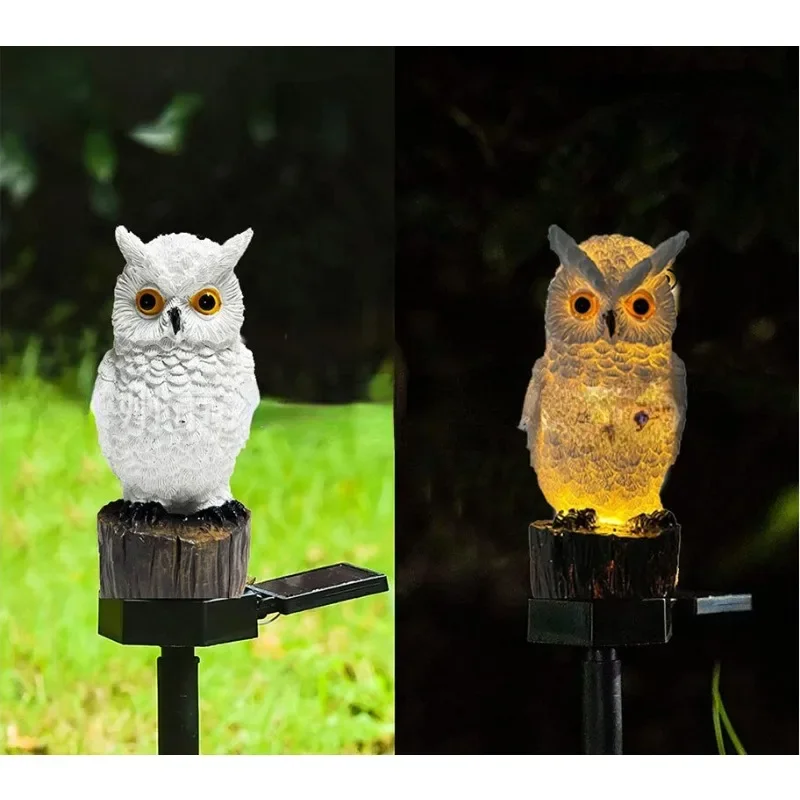 

Garden Solar Light Outdoor Decor Resin Owl Solar LED Light with Stake Waterproof Light for Flower Fence Lawn Decoration