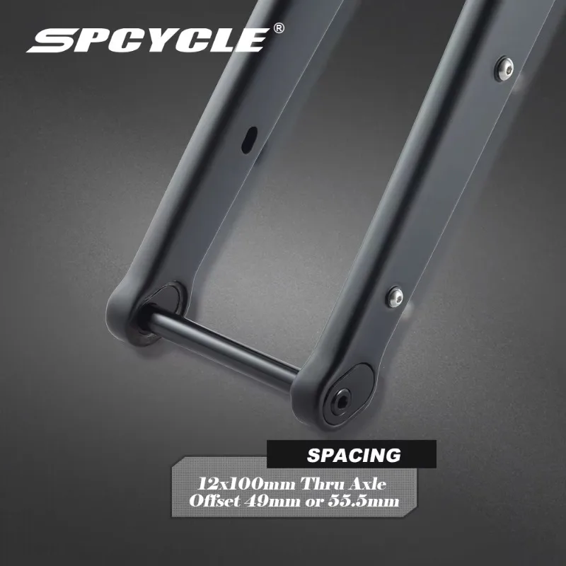 Spcycle Carbon Gravel Rigid Fork Tapered Disc Brake Max 700x55C / 29x2.1'' view 4