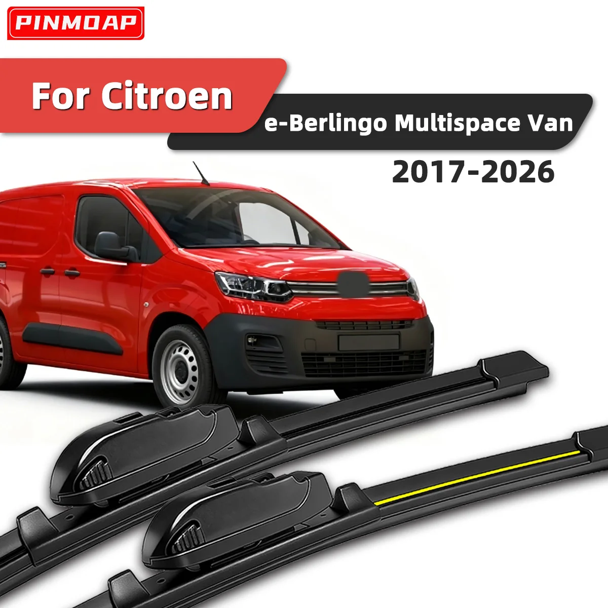 

2PCS Front Windshield Wiper Fit For Citroen e‑Berlingo Multispace Van 2017-2026 Front Windshield Silent Wiper Automotive Parts
