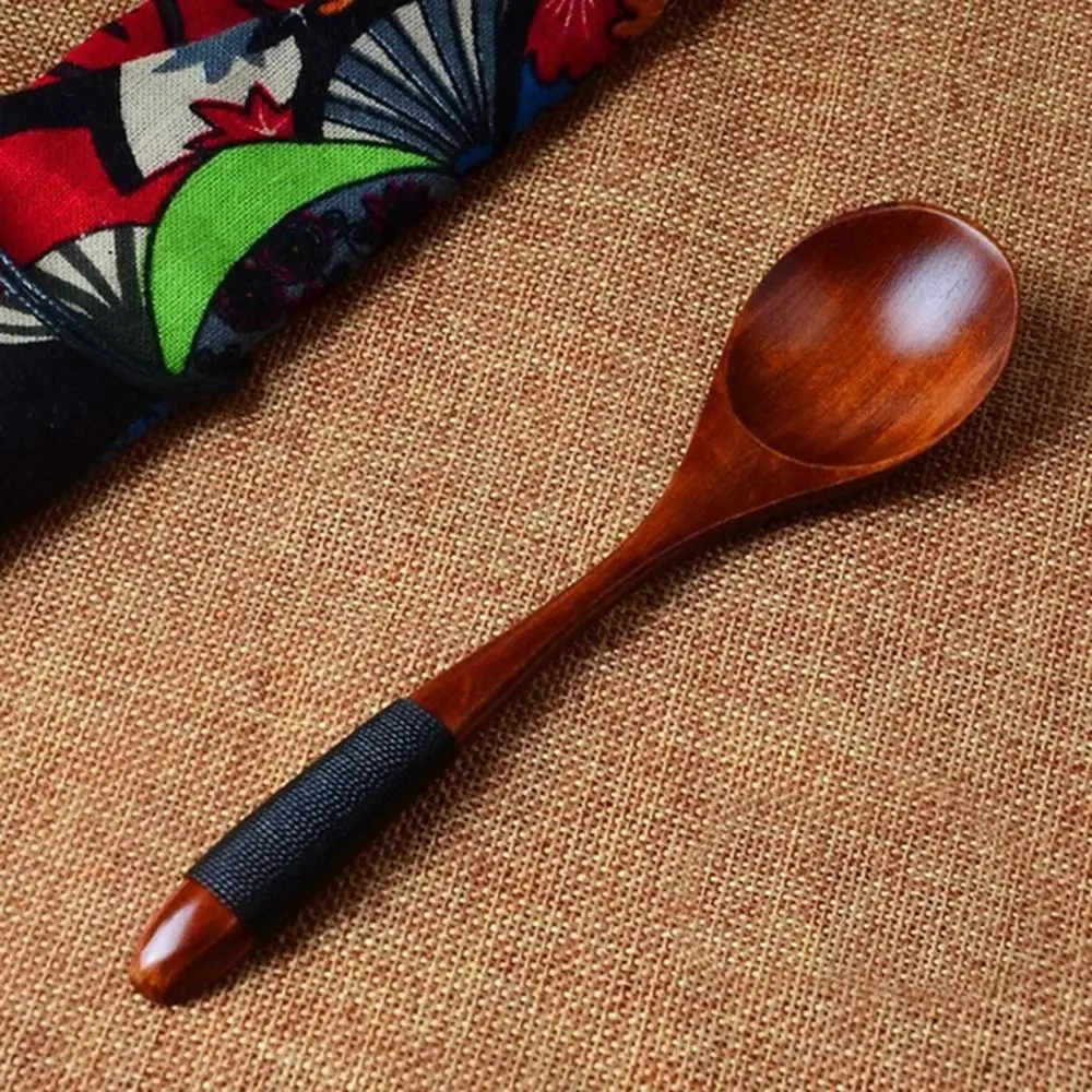 Natural Wooden Large Soup Scoops Long Handle Cooking Scoop Wood Ramen Rice Spoon Soup Ladle Catering Tableware Kitchen Utensil