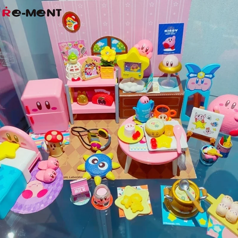 

Re Ment Kirby Happy Room Micro Scene Collectible Blind Box Miniature Figure Desktop Ornament For Anime Hobby Collection