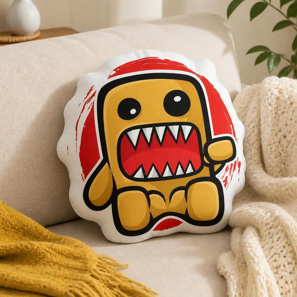 Domo Kun Iconic Japanese Mascot And Retro   Plush Pillow Cushion Irregular Stuffed Throw Pillow Home Decor Gift Sofa Bed Home