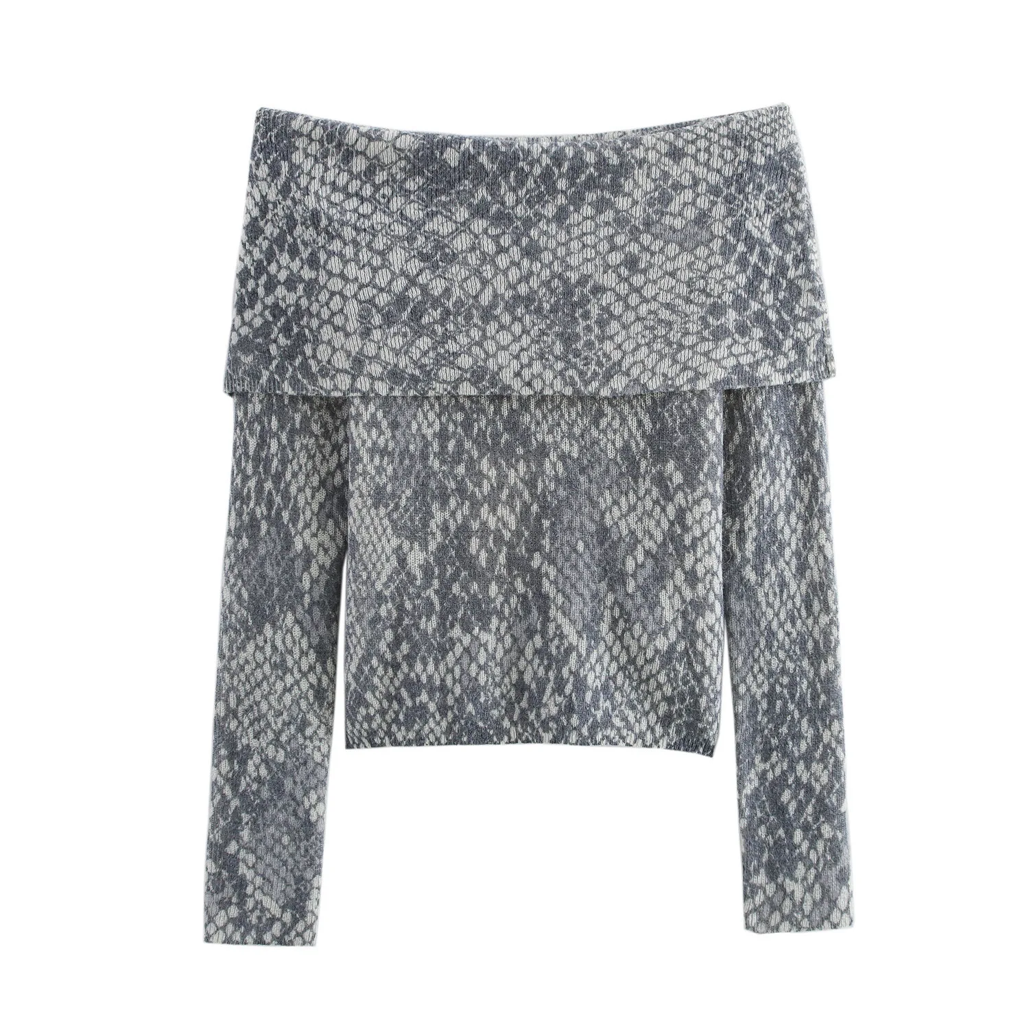 

Fashion Casual French Style Sexy Off-Shoulder Knitted Top with Belt UNS4