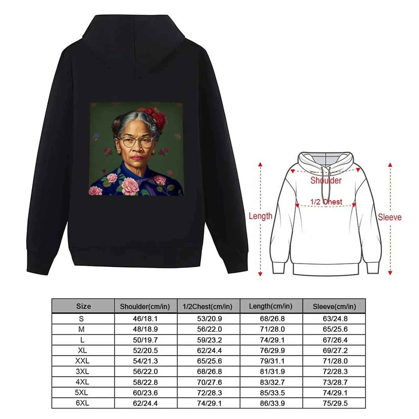 Portait of Rosa Parks من Kehinde wiley هوديي ملابس رجالية ملابس رجالية ملابس رجالية سترة خريفية بغطاء للرأس للرجال