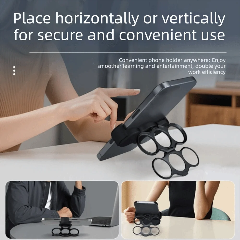 

Foldable Ring Phone Holder Stable Adjustable Angle Desktop Mobile Phone Holder Universal Multi-functional