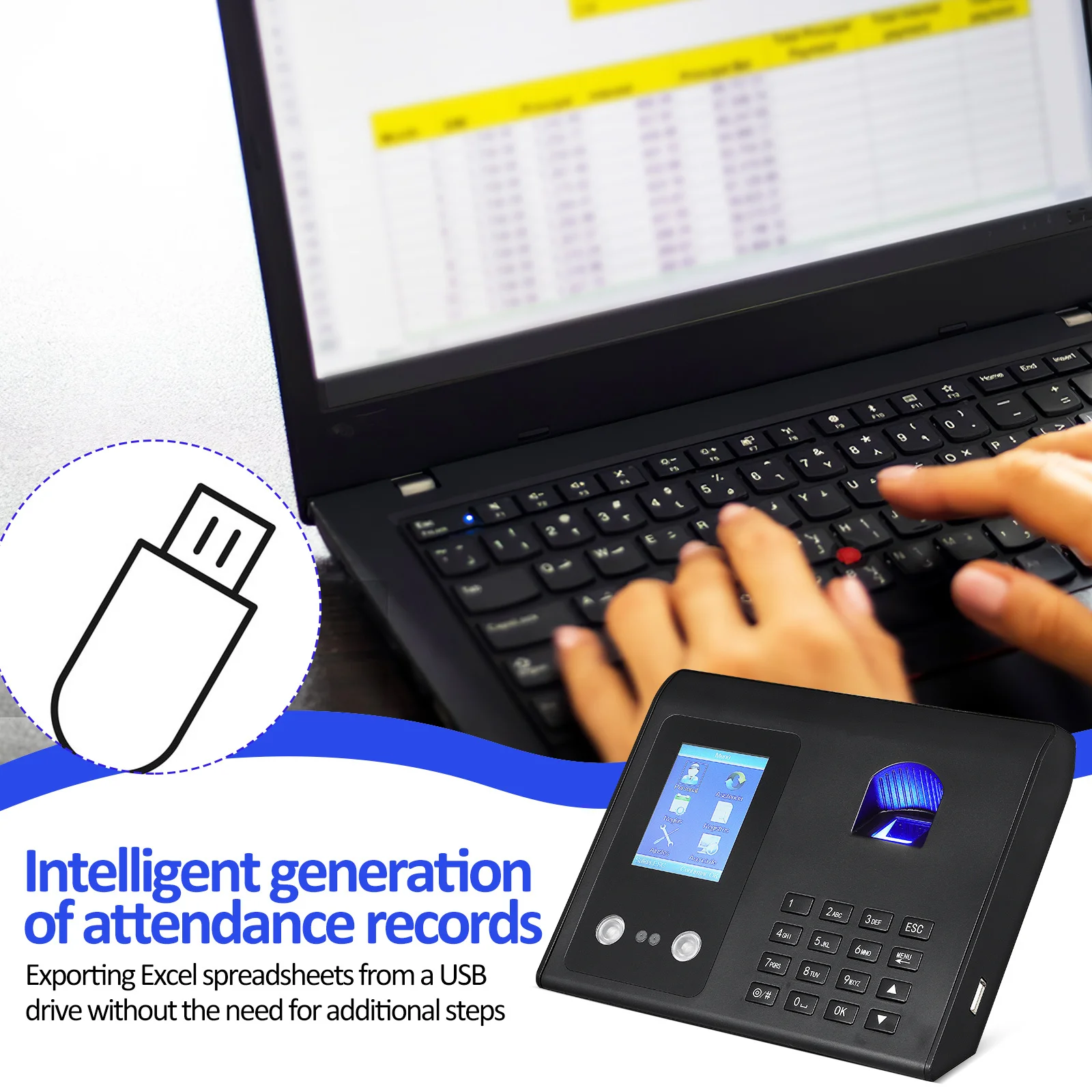 500 Faces 1500 Fingerprints Face Recognition Time Clock Machine Fingerprint Attendance Support Office Small Business Usb Data