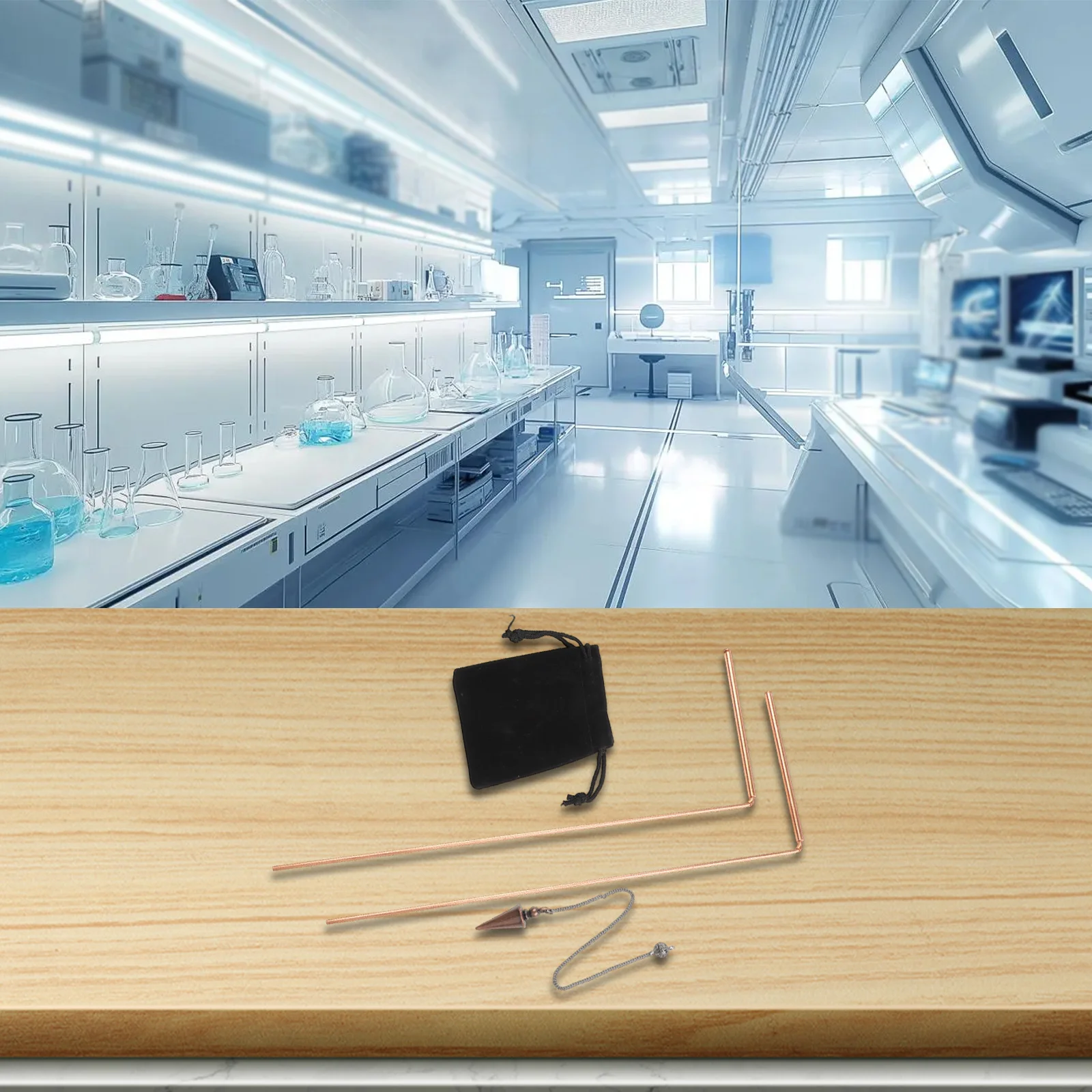 2pcs 99.9% Copper Dowsing Rod Psychic And Divination Copper Pendulum Kit Portable Dragon Seeking Detachable Tool