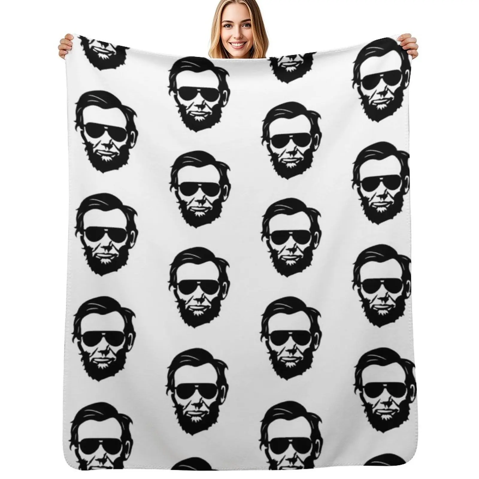 Couverture multi-usages en forme de lunettes de soleil Abraham Lincoln, motif Honest Abe USA, couverture chaude pour salon et chambre à coucher
