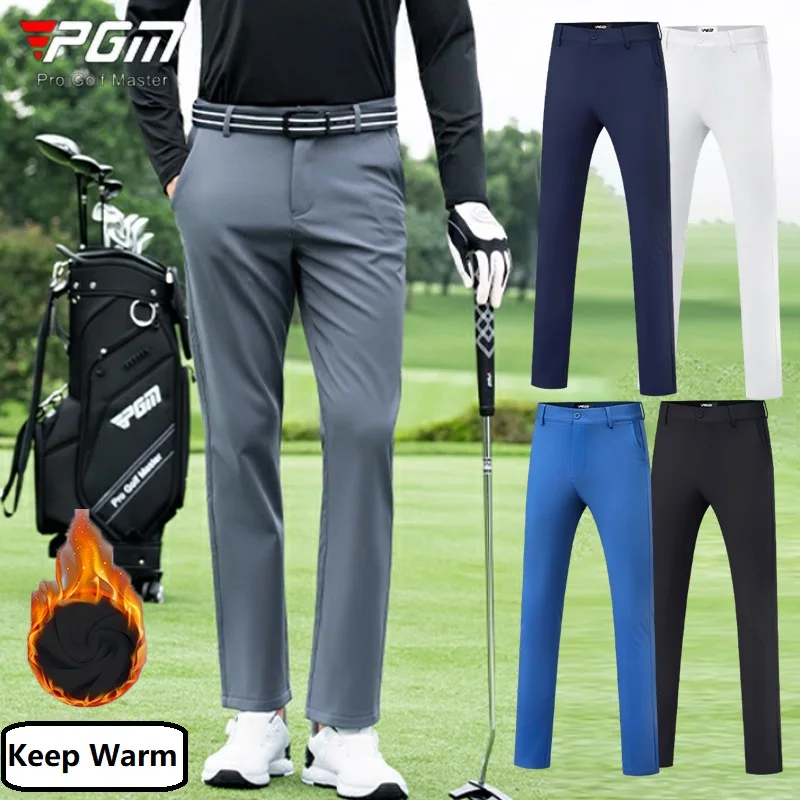PGM Men's Golf Pants Autumn Winter Thickened Plush Thermal Sports Trousers Waterproof Windproof Golf Sweatpant XXS-XXXL