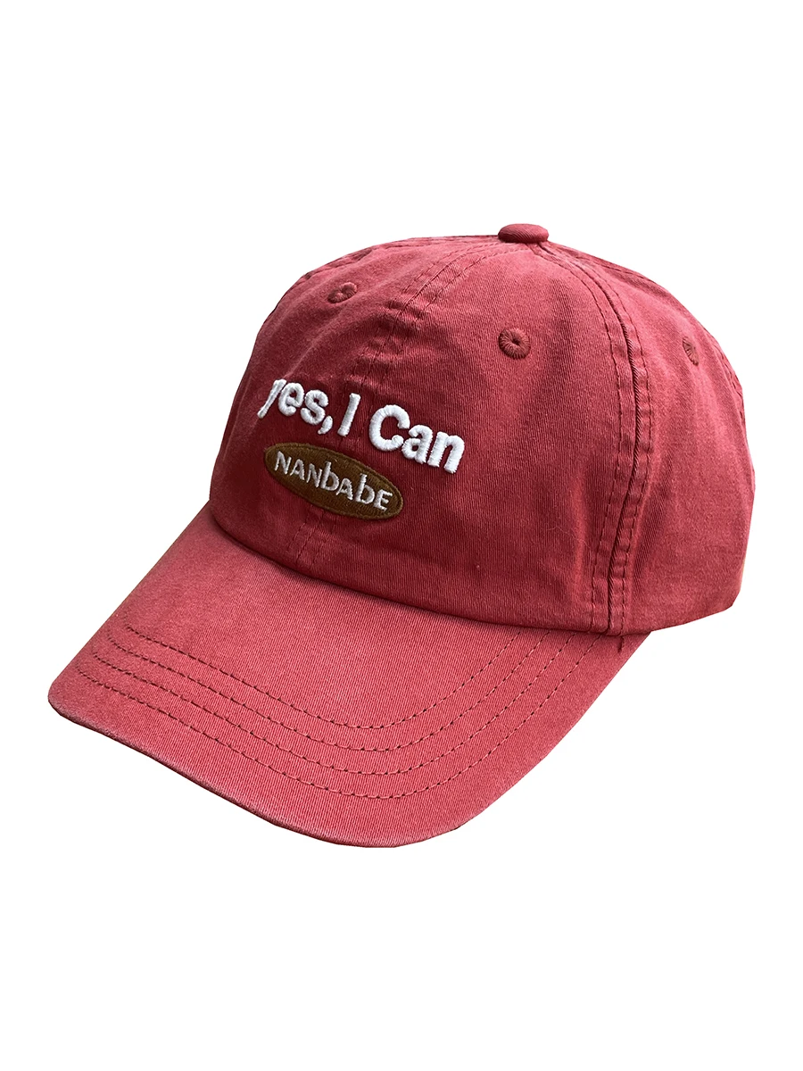 Letter geborduurde baseballpet voor heren en dames, paar retro casual sportzonneschermpet